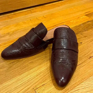 MARNI - Leather Mules Burgandy/Wine - Size 38